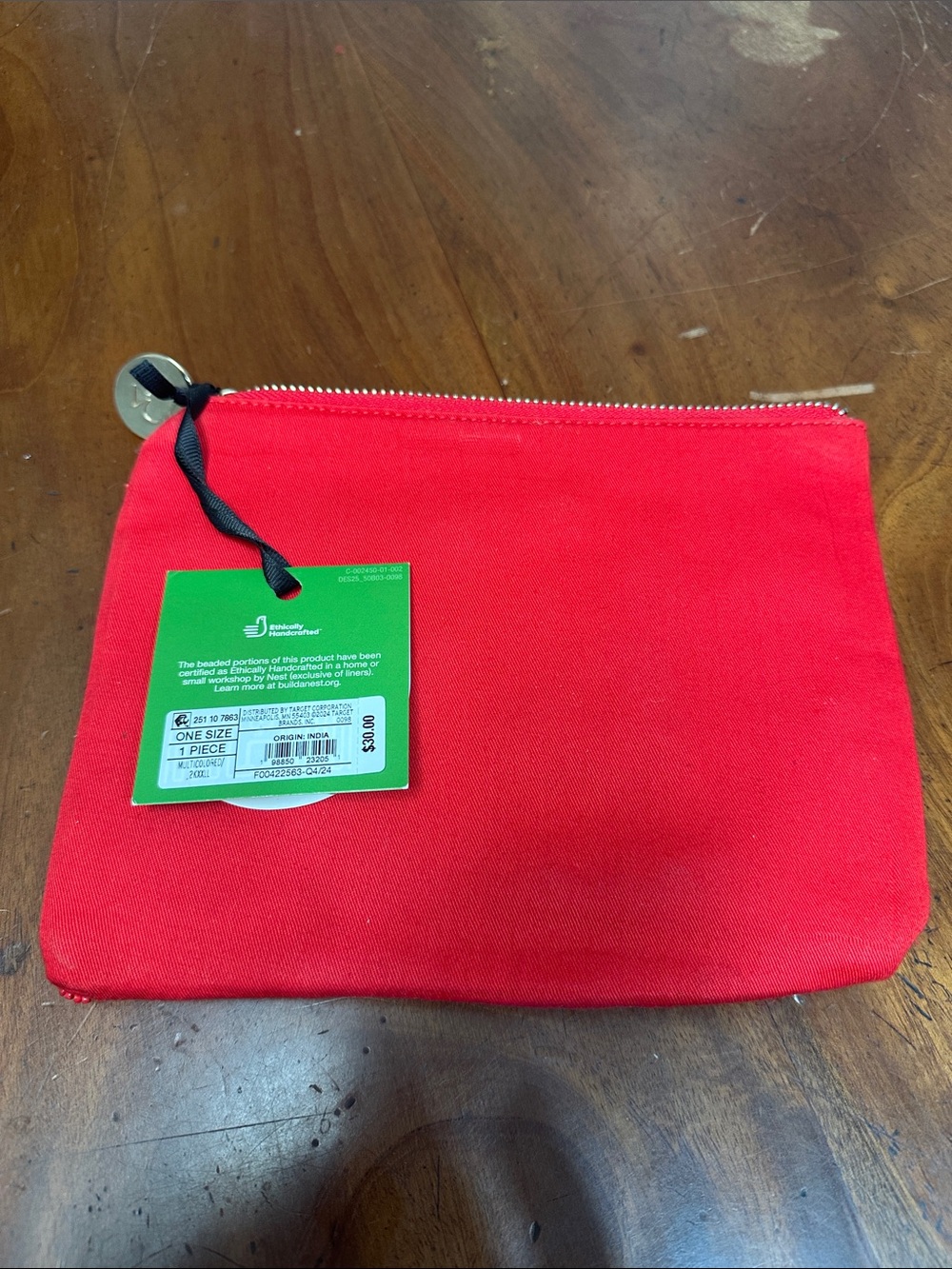 kate spade red beaded 'GOING TO TARGET' pouch wristlet - Picture 2 of 10
